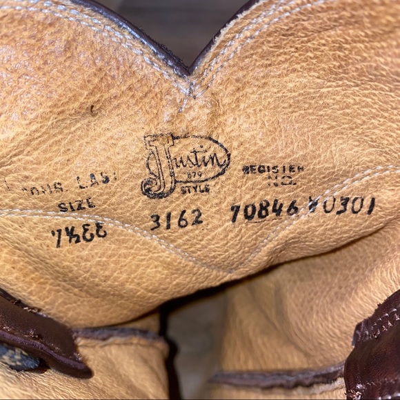 Justin Boots Deerlite Roper Western Boot Men's 7.5 - Picture 6 of 7